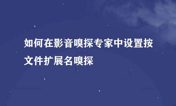 如何在影音嗅探专家中设置按文件扩展名嗅探