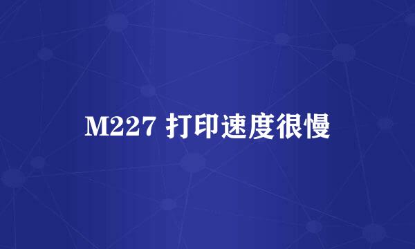 M227 打印速度很慢