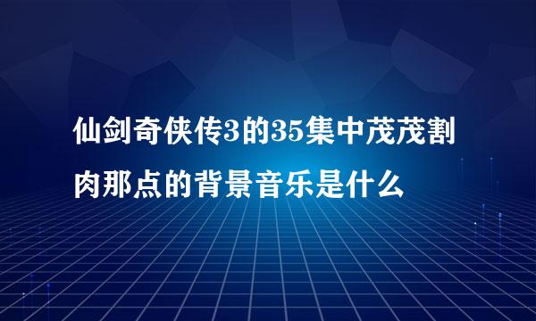 仙剑奇侠传3的35集中茂茂割肉那点的背景音乐是什么