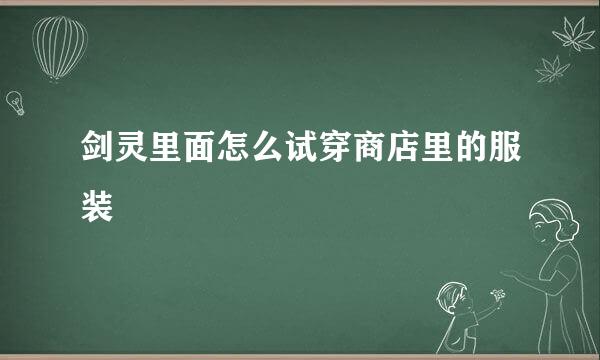 剑灵里面怎么试穿商店里的服装