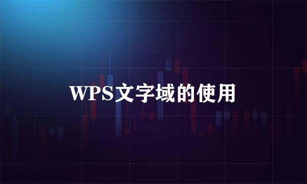 WPS文字域的使用