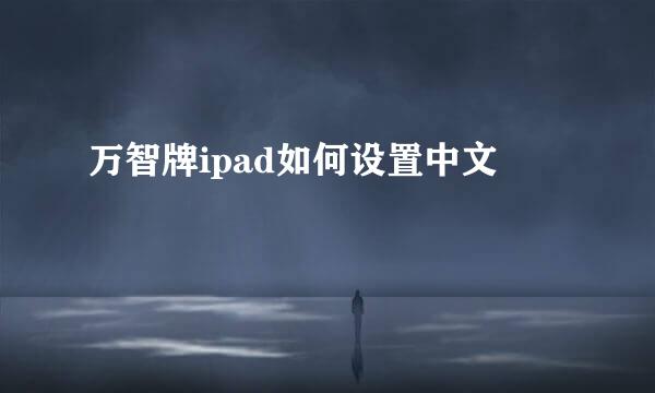 万智牌ipad如何设置中文