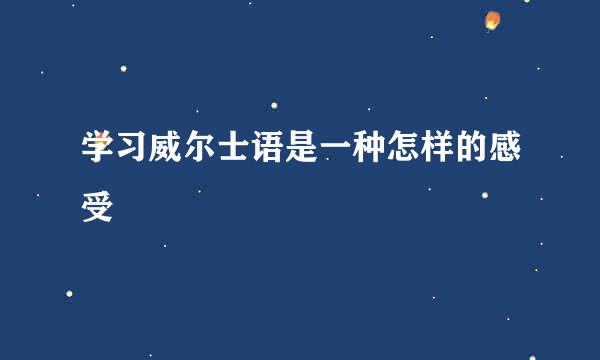 学习威尔士语是一种怎样的感受