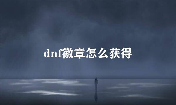 dnf徽章怎么获得