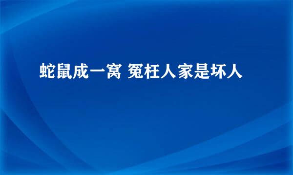 蛇鼠成一窝 冤枉人家是坏人