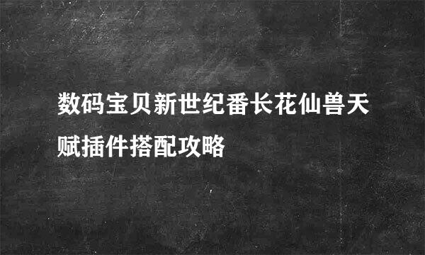 数码宝贝新世纪番长花仙兽天赋插件搭配攻略