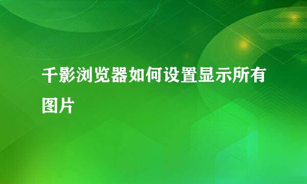 千影浏览器如何设置显示所有图片