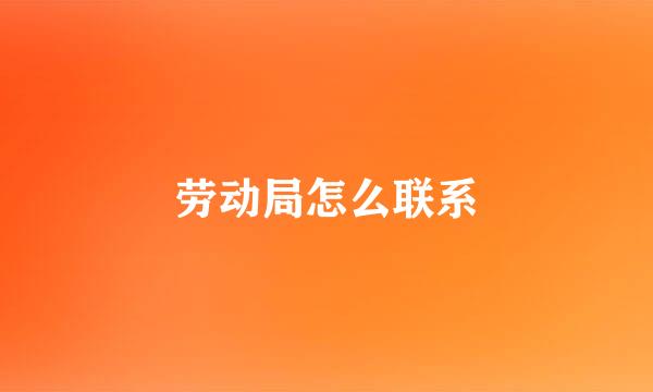 劳动局怎么联系