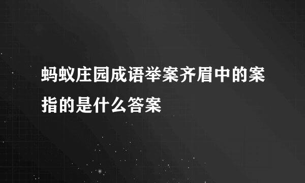 蚂蚁庄园成语举案齐眉中的案指的是什么答案