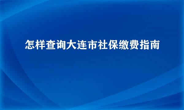 怎样查询大连市社保缴费指南