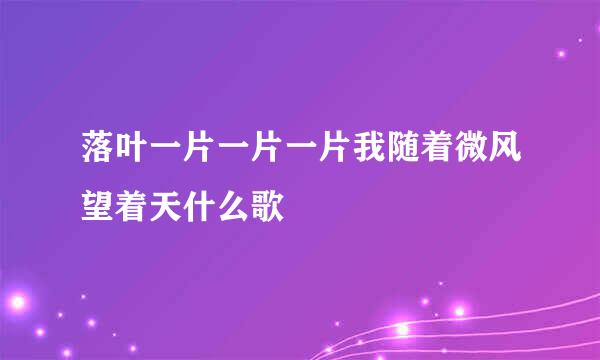 落叶一片一片一片我随着微风望着天什么歌