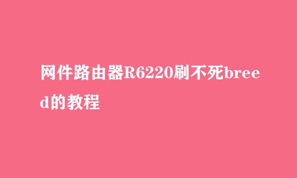 网件路由器R6220刷不死breed的教程