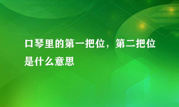 口琴里的第一把位，第二把位是什么意思