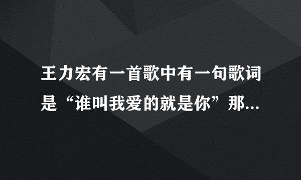 王力宏有一首歌中有一句歌词是“谁叫我爱的就是你”那是什么歌