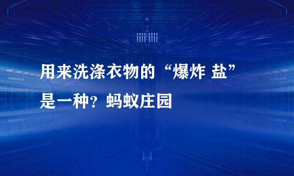 用来洗涤衣物的“爆炸 盐”是一种？蚂蚁庄园