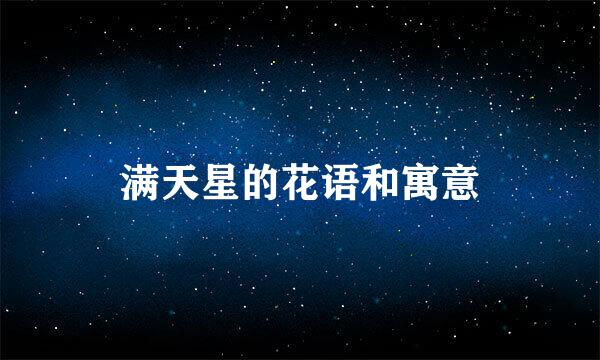 满天星的花语和寓意