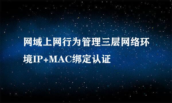 网域上网行为管理三层网络环境IP+MAC绑定认证