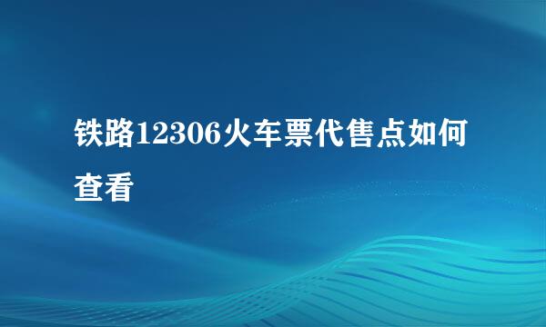 铁路12306火车票代售点如何查看