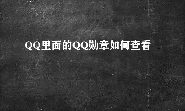 QQ里面的QQ勋章如何查看