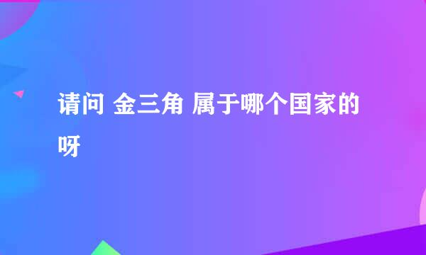 请问 金三角 属于哪个国家的呀