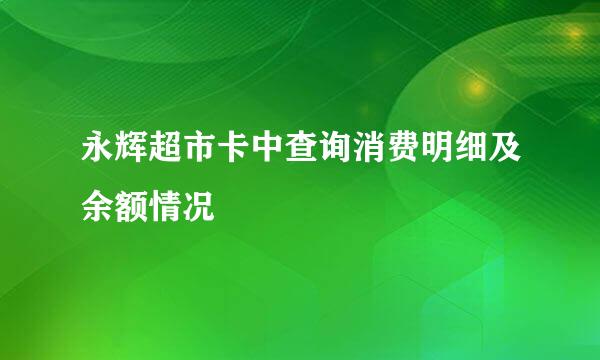 永辉超市卡中查询消费明细及余额情况