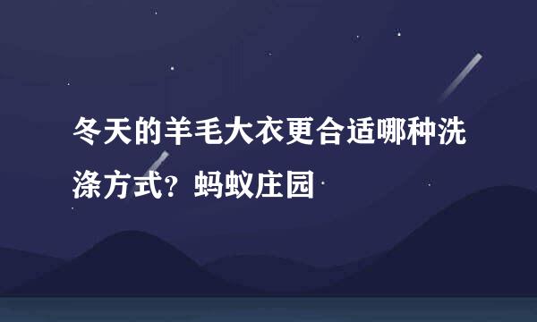 冬天的羊毛大衣更合适哪种洗涤方式？蚂蚁庄园