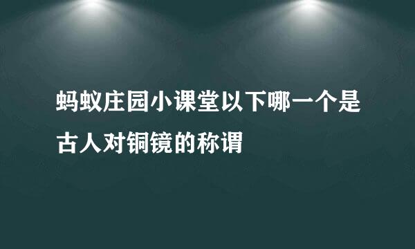 蚂蚁庄园小课堂以下哪一个是古人对铜镜的称谓