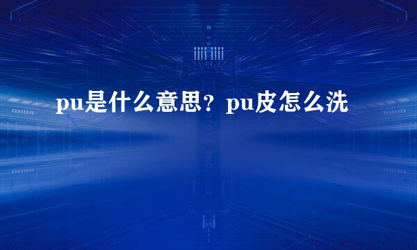 pu是什么意思？pu皮怎么洗