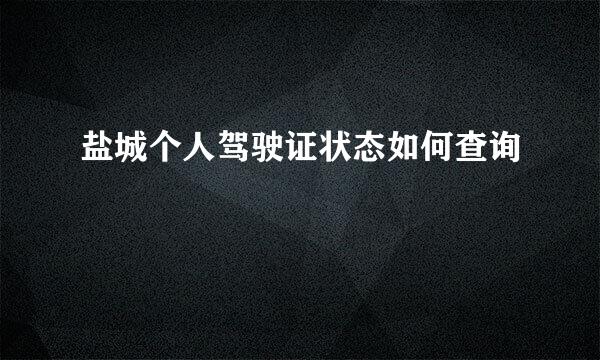 盐城个人驾驶证状态如何查询