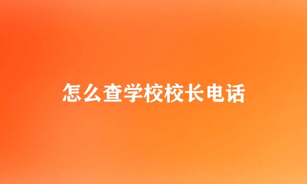 怎么查学校校长电话