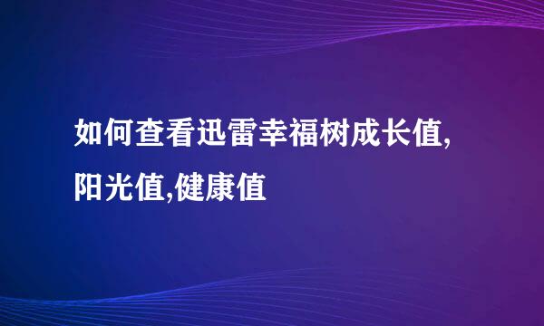 如何查看迅雷幸福树成长值,阳光值,健康值