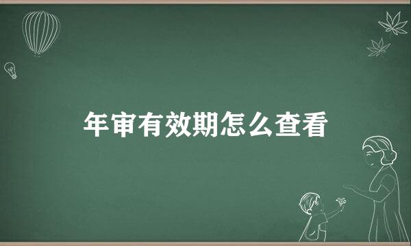 年审有效期怎么查看