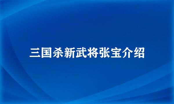 三国杀新武将张宝介绍