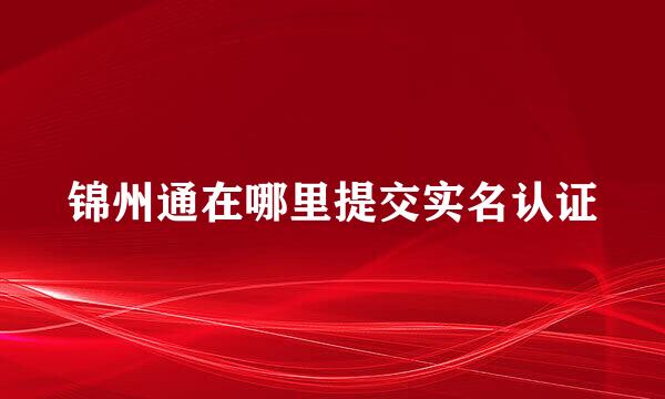 锦州通在哪里提交实名认证