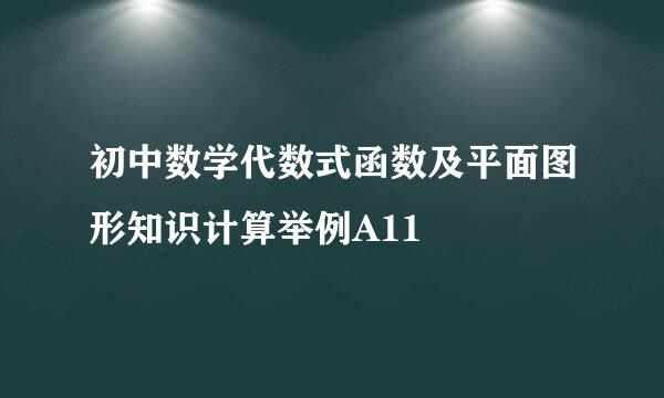 初中数学代数式函数及平面图形知识计算举例A11