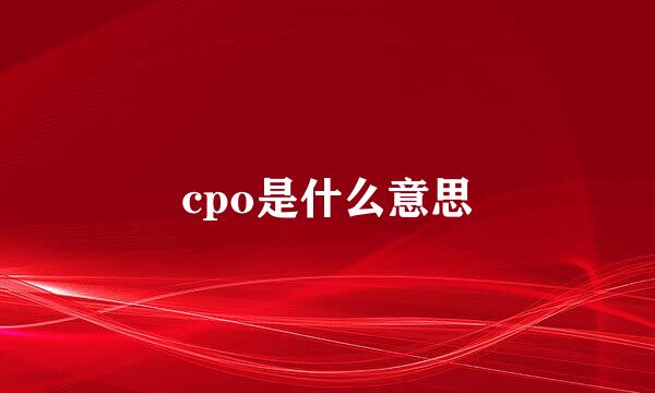 cpo是什么意思