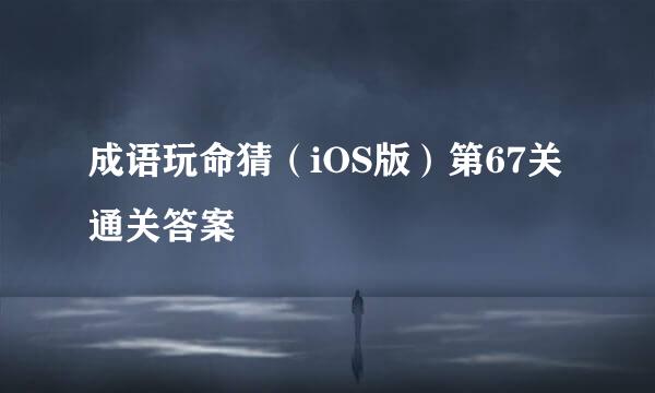 成语玩命猜（iOS版）第67关通关答案