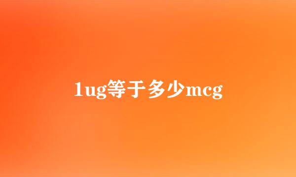 1ug等于多少mcg