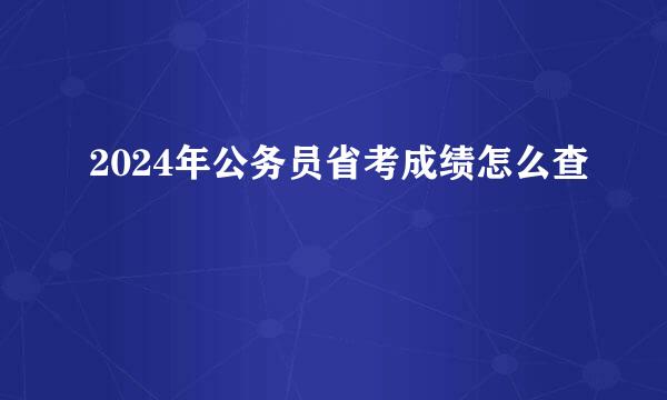 2024年公务员省考成绩怎么查