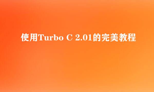 使用Turbo C 2.01的完美教程