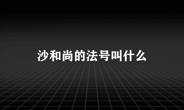 沙和尚的法号叫什么