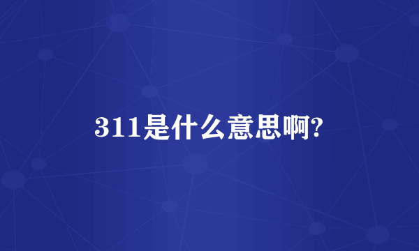 311是什么意思啊?