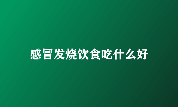 感冒发烧饮食吃什么好