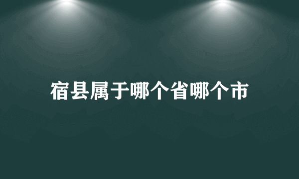 宿县属于哪个省哪个市