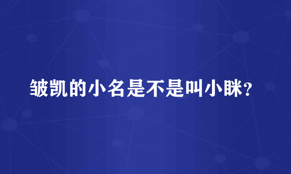 皱凯的小名是不是叫小眯？