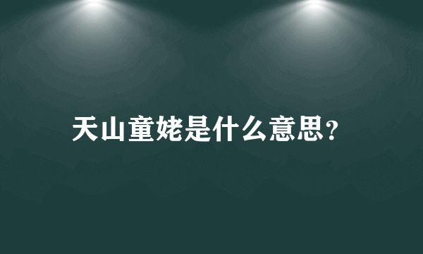 天山童姥是什么意思？