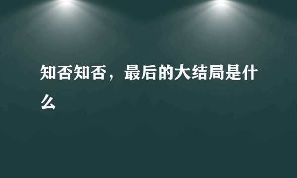 知否知否，最后的大结局是什么