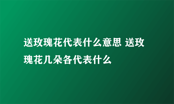 送玫瑰花代表什么意思 送玫瑰花几朵各代表什么