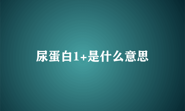 尿蛋白1+是什么意思