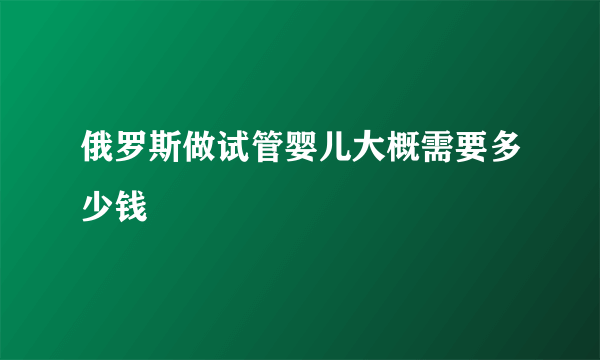 俄罗斯做试管婴儿大概需要多少钱